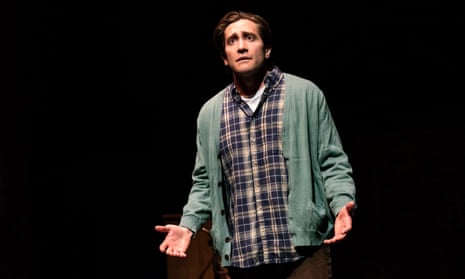 Jake Gyllenhaal on stage in the Off-Broadway play Sea Wall/A Life.