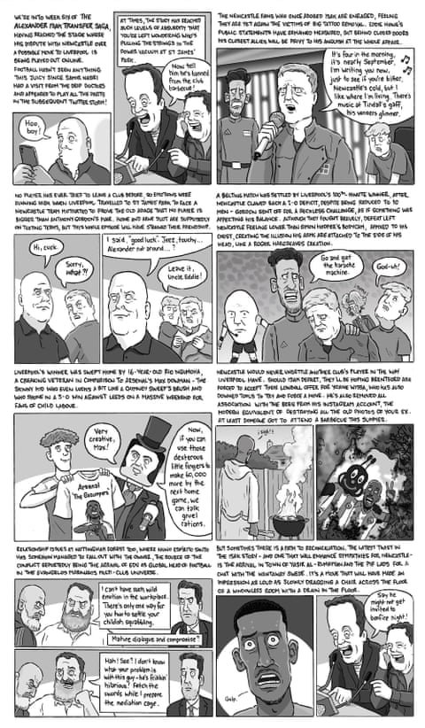 David Squires on ... Eddie Howe’s karaoke and Isak’s absurd saga, panel 1
