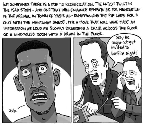 David Squires on ... Eddie Howe’s karaoke and Isak’s absurd saga, panel 8