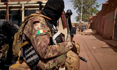 Malian soldier on patrol