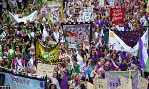 A march in Edinburgh on 10 June 2018 in Edinburgh to mark 100 years since women won the right to vote in the UK