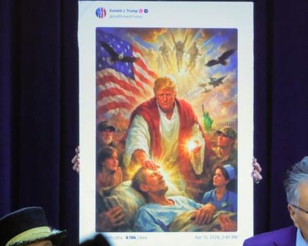 People by an AI generated image of Trump.