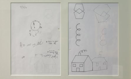 Drawings done by Pratchett as part of his posterior cortical atrophy tests.