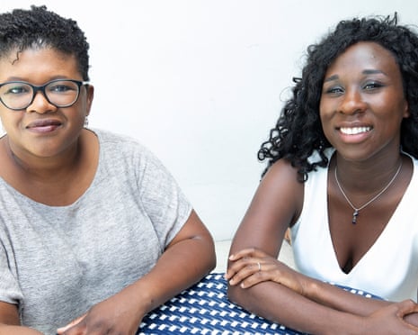 (L-R) Authors Attica Locke and Esi Edugyan at Hotel Figuera in Los Angeles , California on 26th July 2018 - Please mention “Hotel Figueroa” in the caption. They gave permission to shoot on the property at very short notice. Pic © Dan Tuffs pic to accompany Geeta Dayal article in Sat Review