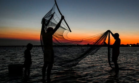 Fishers working with a net