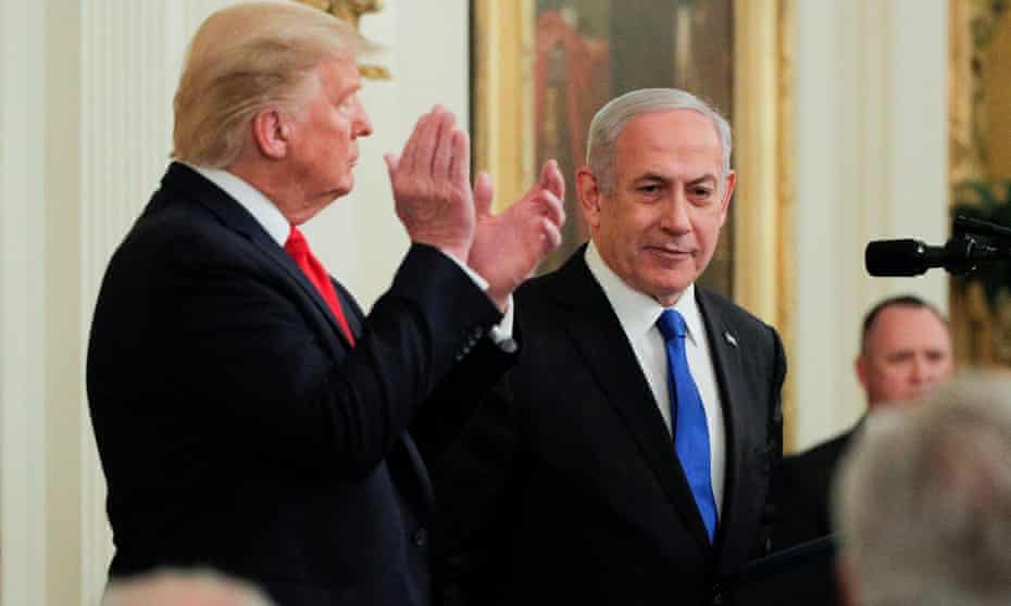 President Trump applauds Benjamin Netanyahu in Washington