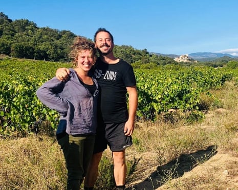 Antoine and his wife, Yana-Cheyenne, a couple of years ago during the harvest in September.