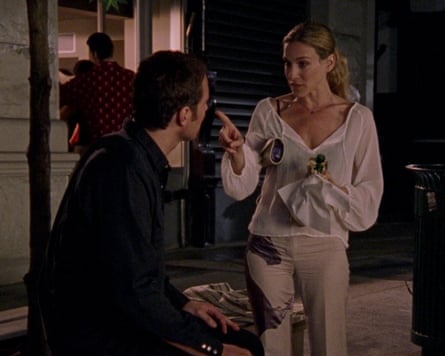 John Corbett as Aiden Shaw and Sarah Jessica Parker as Carrie Bradshaw in Sex And The City
