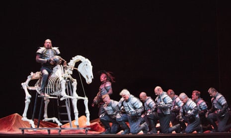 Dalibor Jenis, in the title role, with members of the chorus in Macbeth at the Festival theatre, Edinburgh.