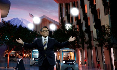 Toyota’s Akio Toyoda unveiling the plan for Woven City