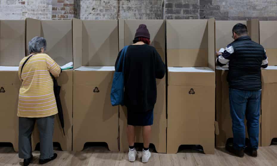People cast their ballots during early voting