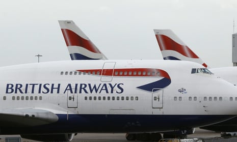 British Airways planes parked at Heathrow airport
