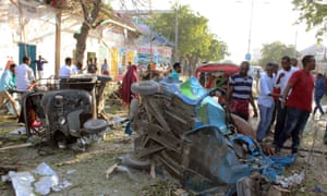 Devastation following a car bomb in Mogadishu on 23 March.