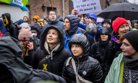 Greta Thunberg joins in protests with climate activists in Germany.