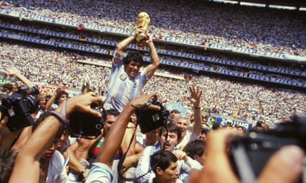 Download Diego Maradona World Cup Trophy Background