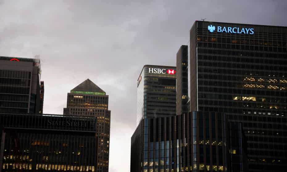 HSBC and Barclays offices at Canary Wharf
