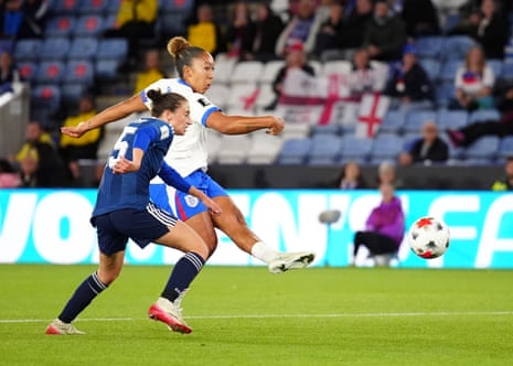England's Lauren James scores their side's second goal of the game.