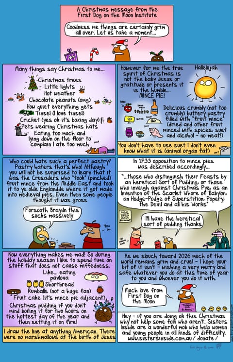 First Dog on the Moon cartoon called Mince Pies, panel 1