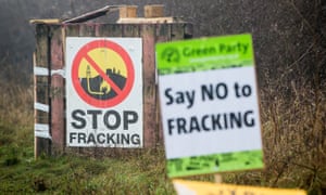 Signs at the anti-fracking camp near Kirby Misperton in Yorkshire.