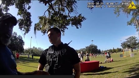 Body-worn camera footage of police in Winter Park, Florida, responding to a call of a disturbance at a park on Sunday.