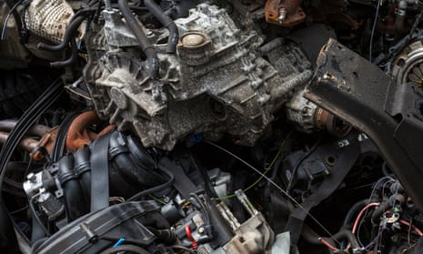 A car scrapyard in England.