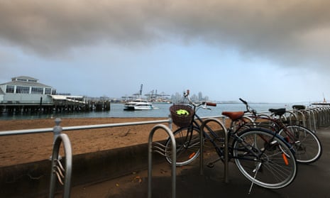 Bicycles at Devonport ferry docks in Auckland. A plan to cut emissions in the city will see more bike paths and electric-powered ferries.