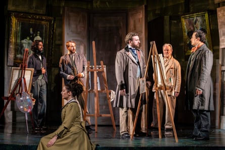 Salon stars … (from left) Ritesh Manugula, Sam Peggs, Natalie Day, Aaron Pryce-Lewis, Jeff Shankley and Dean John-Wilson in A Mirrored Monet.