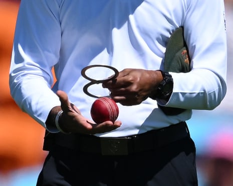 The umpires select a new ball as Australia meet Bangladesh in Darwin