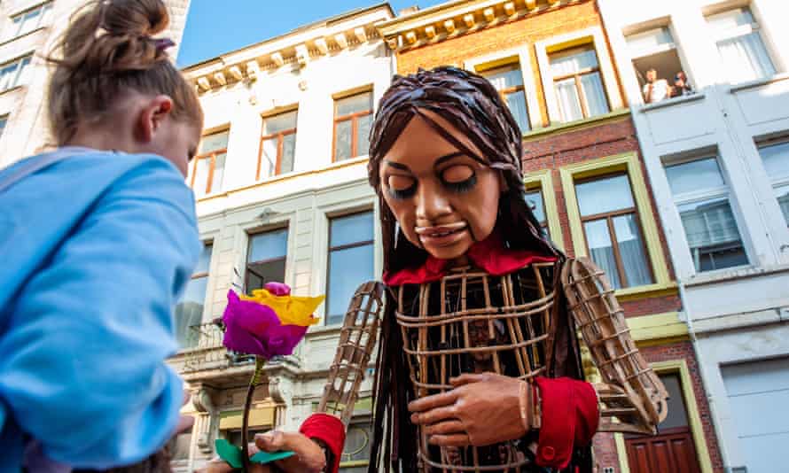 Little Amal in Antwerp, Belgium.