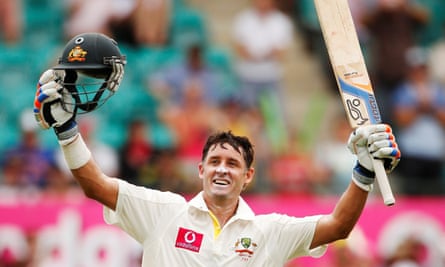 Michael Hussey celebrates a Test century against India in 2012