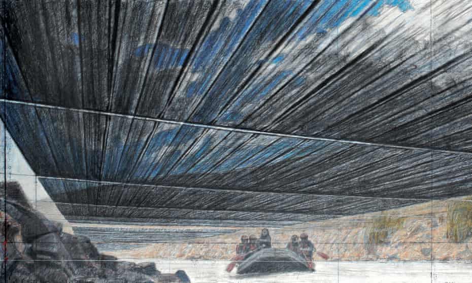 Art must never silence itself … a study for Christo’s Over The River project.