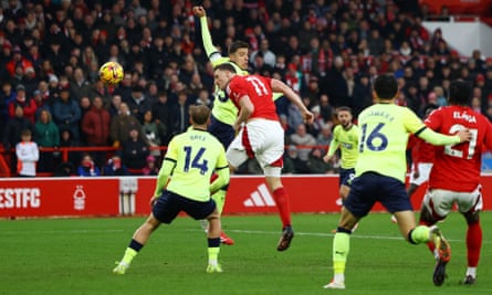 Chris Wood scores Nottingham Forest’s third goal against Southampton