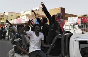 Sudanese crowds demanding the ousting of Bashir flood to the army headquarters chanting 'the regime has fallen'.