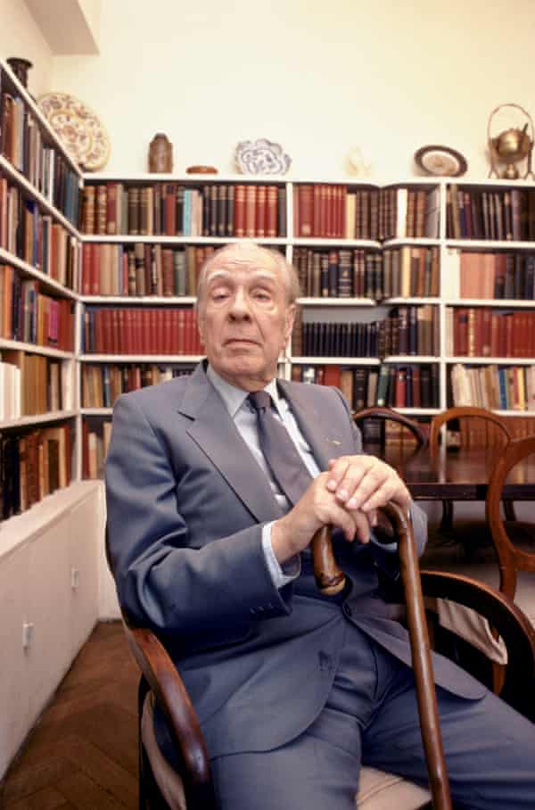 A long way from Babel … Jorge Luis Borges at home in Buenos Aires in 1983.