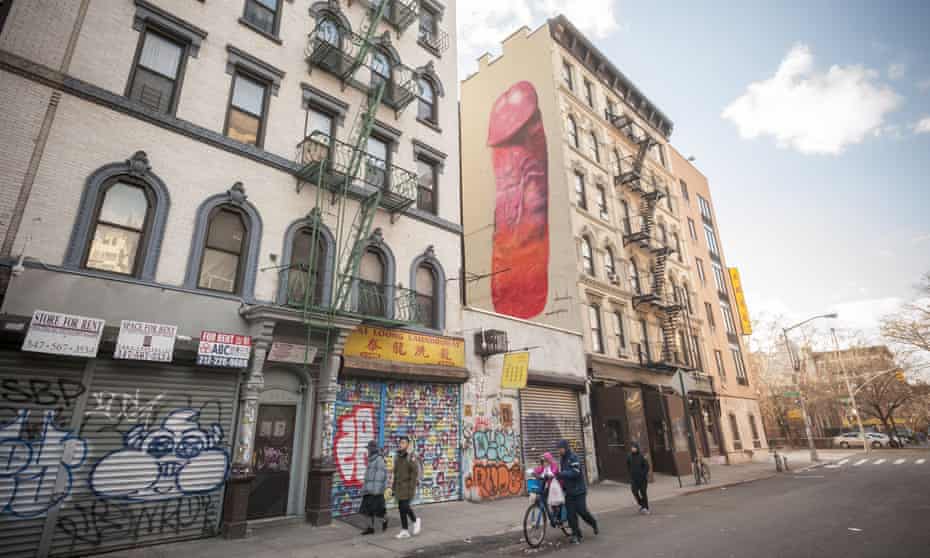 Penis painted on a building in New York City