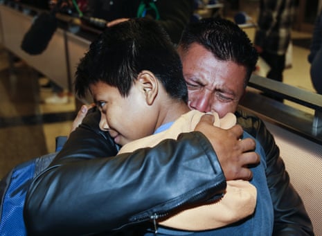 David Xol-Cholom, of Guatemala, reunited with his son Byron after being separated about one and half year ago during the Trump administration’s wide-scale separation of immigrant families.