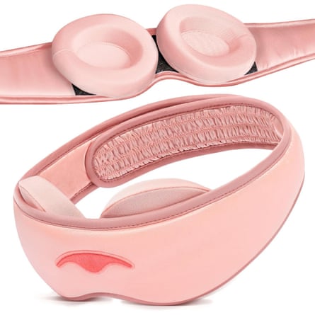 A pink Manta Silk Sleep Eye Mask