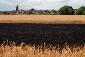 The Royal Berkshire fire service attended a large fire in a field of wheat in Eton Wick, Windsor