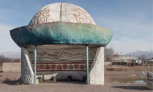 Soviet bus stop in Balykchy.