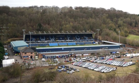 An exterior general view of the Adams Park stadium.
