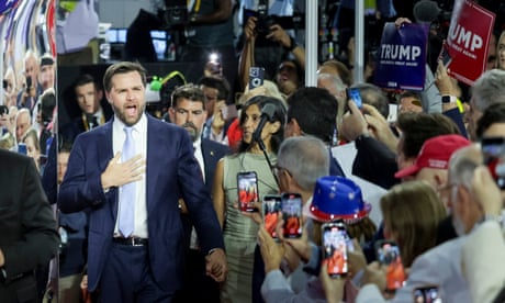 Senator from Ohio JD Vance on Monday at the Republican national convention, where he was nominated as Donald Trump’s running mate.