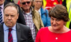 DUP leader Arlene Foster, right, pictured with the party’s deputy leader Nigel Dodds