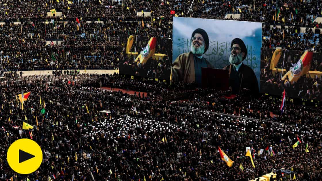 Tens of thousands of people attend the funeral of former Hezbollah leader Nasrallah – video report
