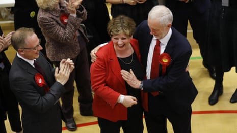 Corbyn celebrates great election night with one of worst high fives of all time - video