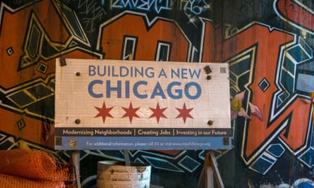 A billboard promoting “a new Chicago” is found under a Lake Shore Drive overpass as viewed on October 10, 2015