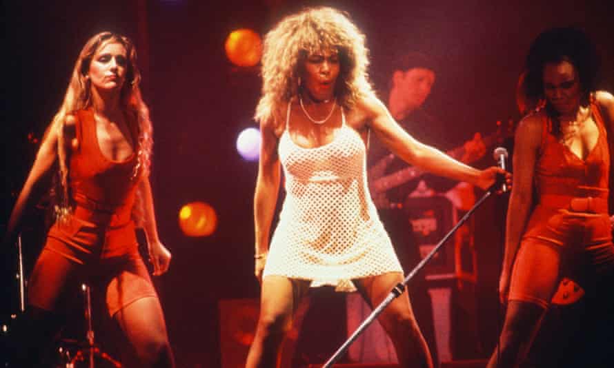 Tina Turner on stage in 1990.