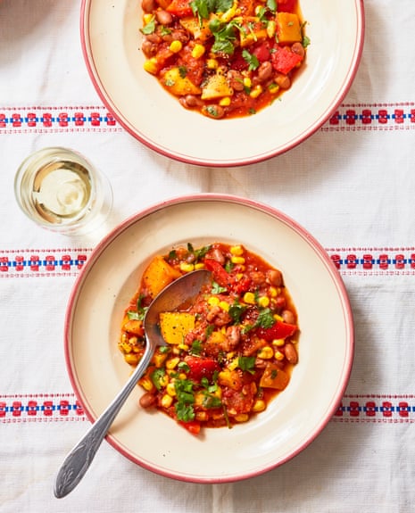 Jane Baxter's squash, corn and bean stew.