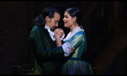 Lin-Manuel Miranda and Phillipa Soo in Hamilton.