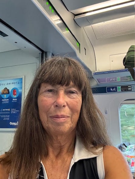 Melanie Thompson on her train from Edinburgh. Melanie Thompson on her train from Edinburgh.