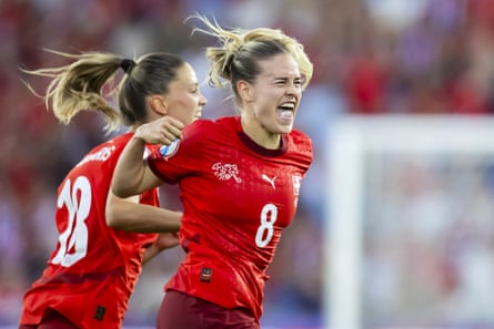 Nadine Riesen celebrates her goal